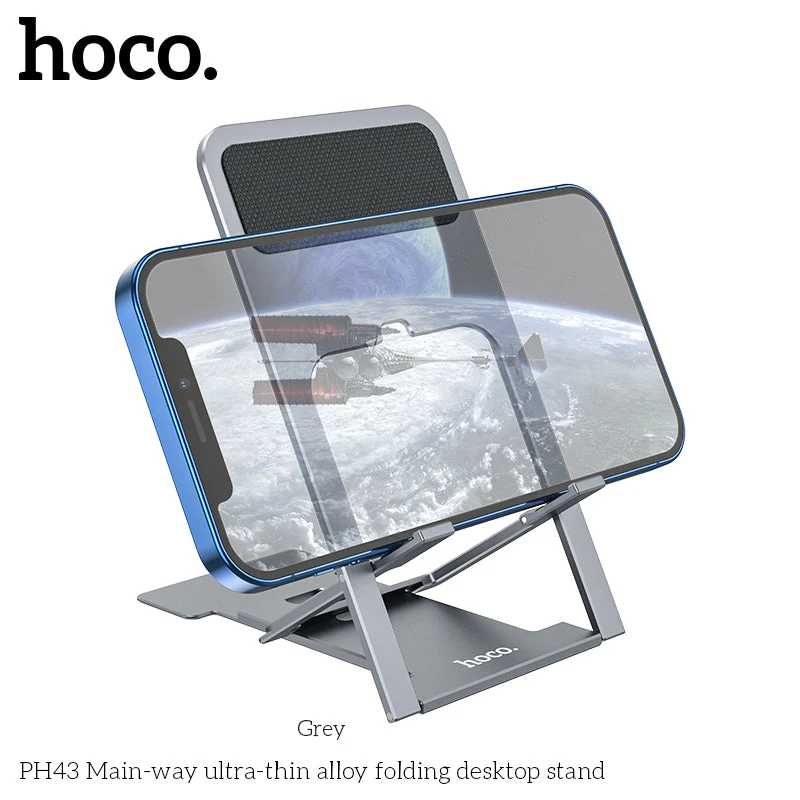 Hoco PH43 Ultra-Thin Folding Desktop Stand (Grey) - Image 5