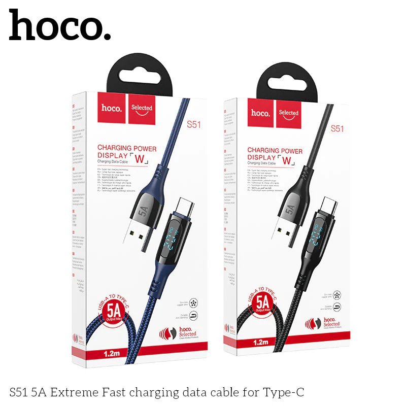 Hoco S51 USB-A to USB-C 5A FastCharging Cable - Image 4