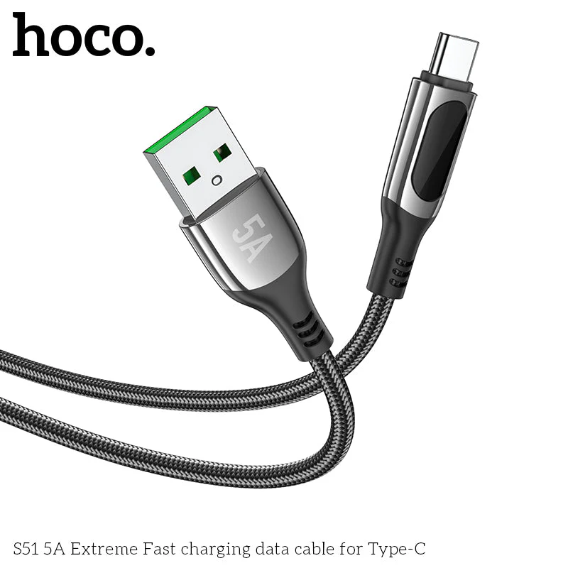Hoco S51 USB-A to USB-C 5A FastCharging Cable - Image 5