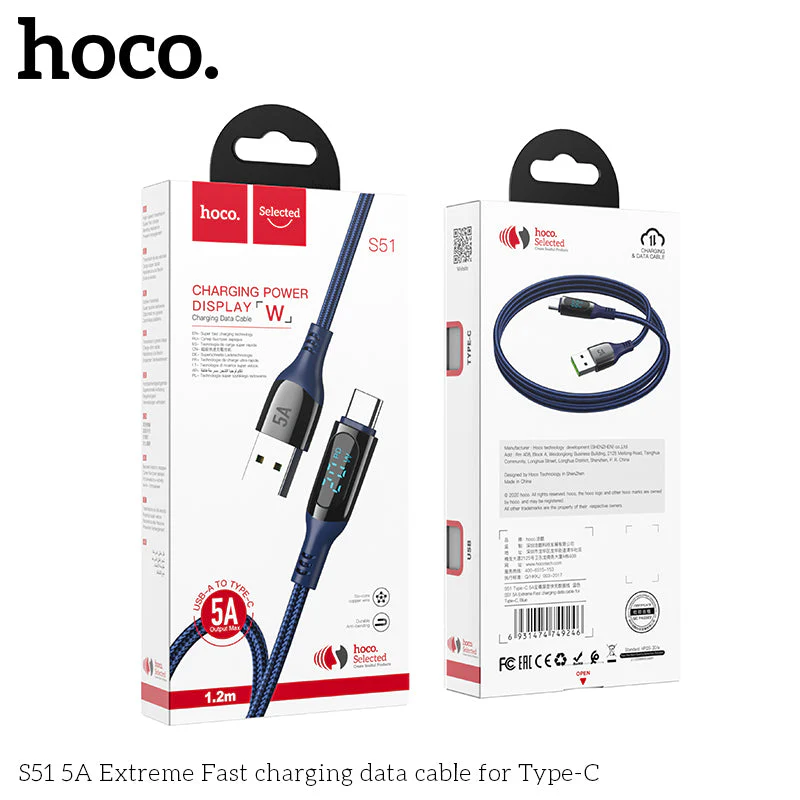 Hoco S51 USB-A to USB-C 5A FastCharging Cable - Image 7
