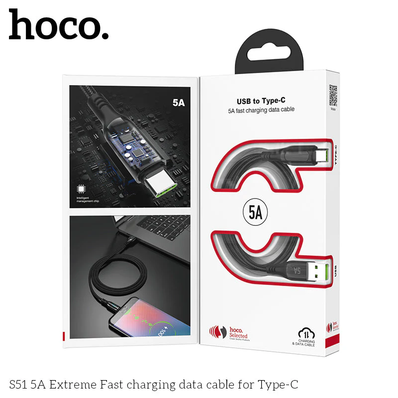 Hoco S51 USB-A to USB-C 5A FastCharging Cable - Image 8
