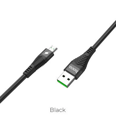 HOCO U53 4A Flash Micro Charging Cable (Black) - Image 2