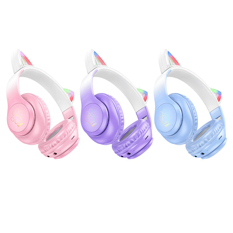 Hoco W42 Cat Ears Over-Ear BT Headphones (Cherry Blossom)