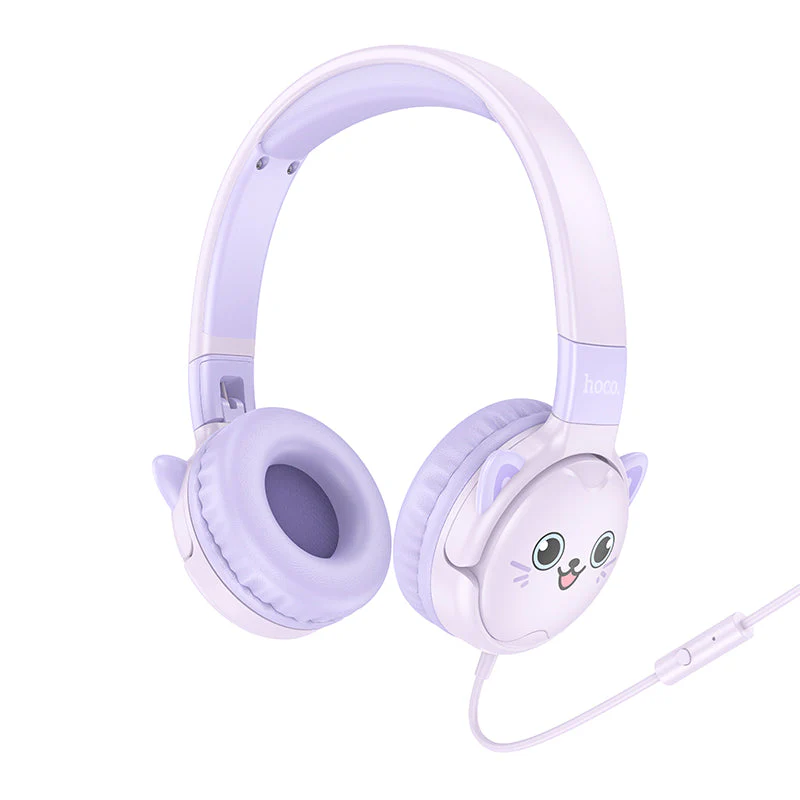 Hoco W61 Voice Wired Headphones for Children (Deam Purple) - Image 2