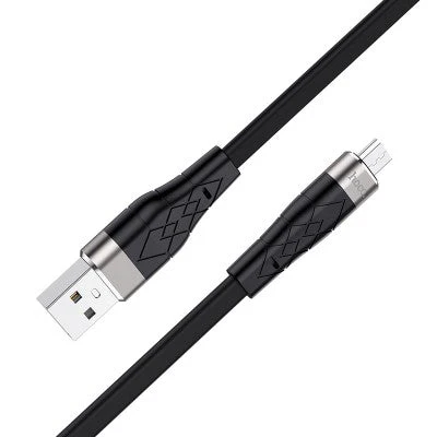 HOCO X53 Angel Silicone Micro Charging Cable (Black) - Image 3