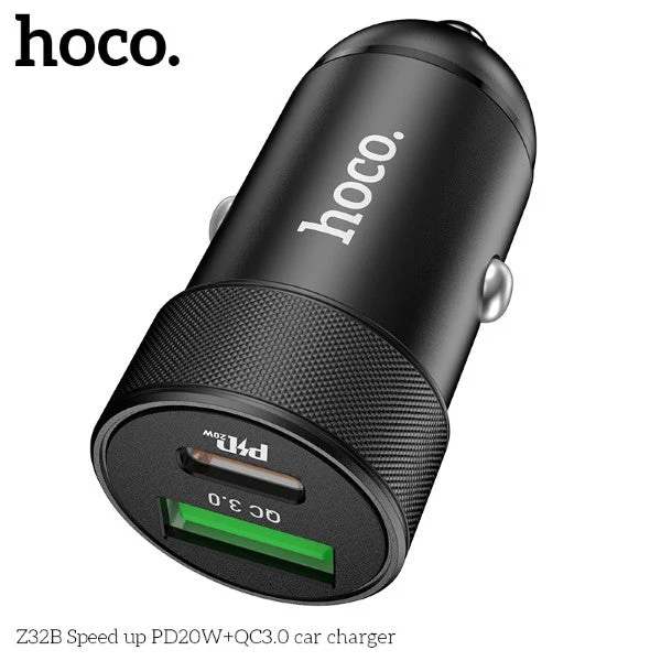 Hoco Z32B Speed up PD20W+QC3.0 Car Charger (Black) - Image 6