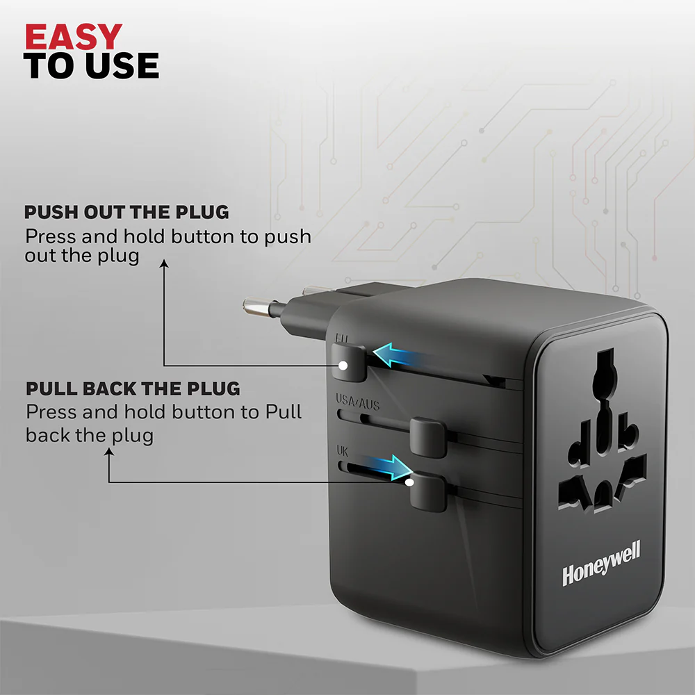 Honeywell Universal World Travel Adapter 45W (Black) - Image 6