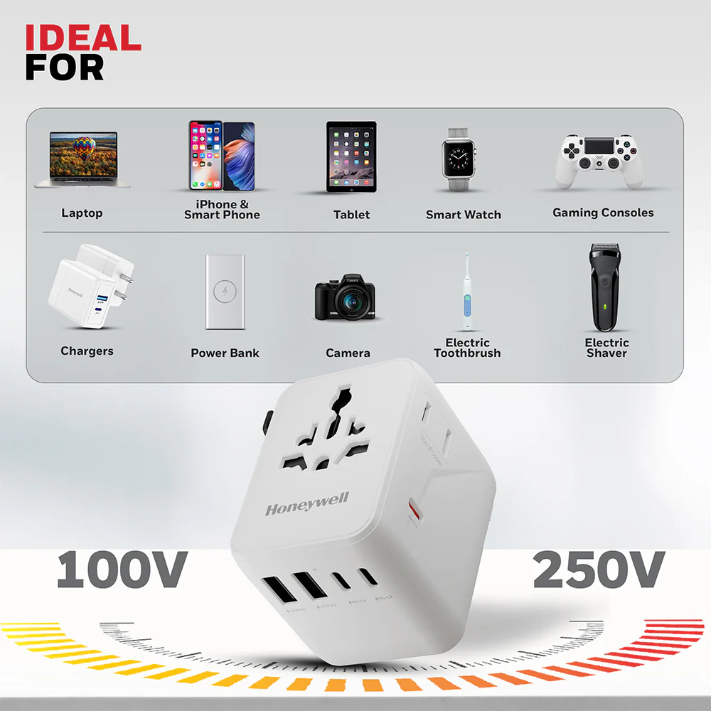 Honeywell Universal World Travel Adapter 70W (White) - Image 8