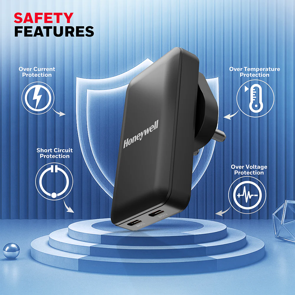 Honeywell Zest GaN Charger 45W Ultra Thin (Black) - Image 2