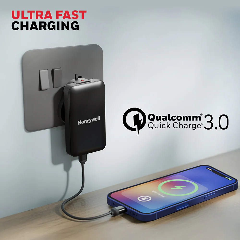 Honeywell Zest GaN Charger 45W Ultra Thin (Black) - Image 3