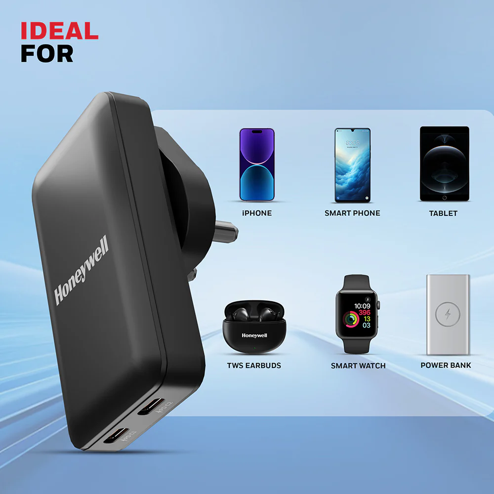 Honeywell Zest GaN Charger 45W Ultra Thin (Black) - Image 8