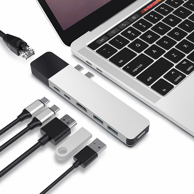 HyperDrive GN28N NET 6-in-2 USB-C Hub (Silver) - Image 2