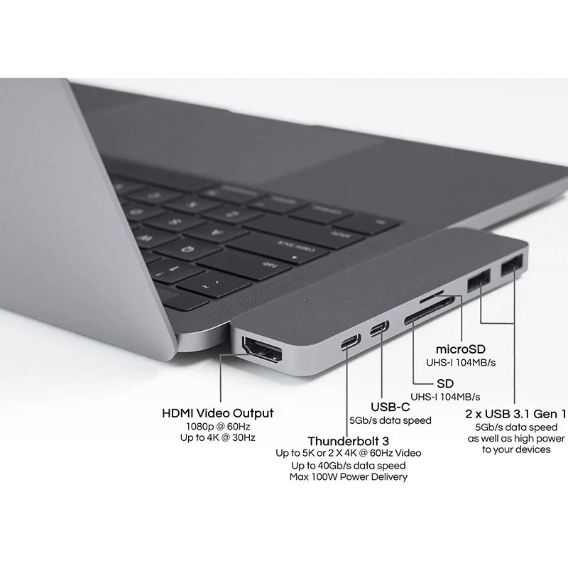 HyperDrive HD28C DUO 7-in-2 USB-C Hub (Grey)