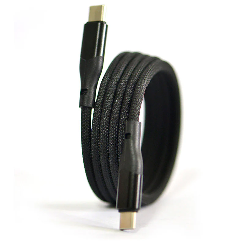 iDream IDUCM12 Magnetic PD 240W USB-C to C Macaron Weaving Cable 2M (Black)
