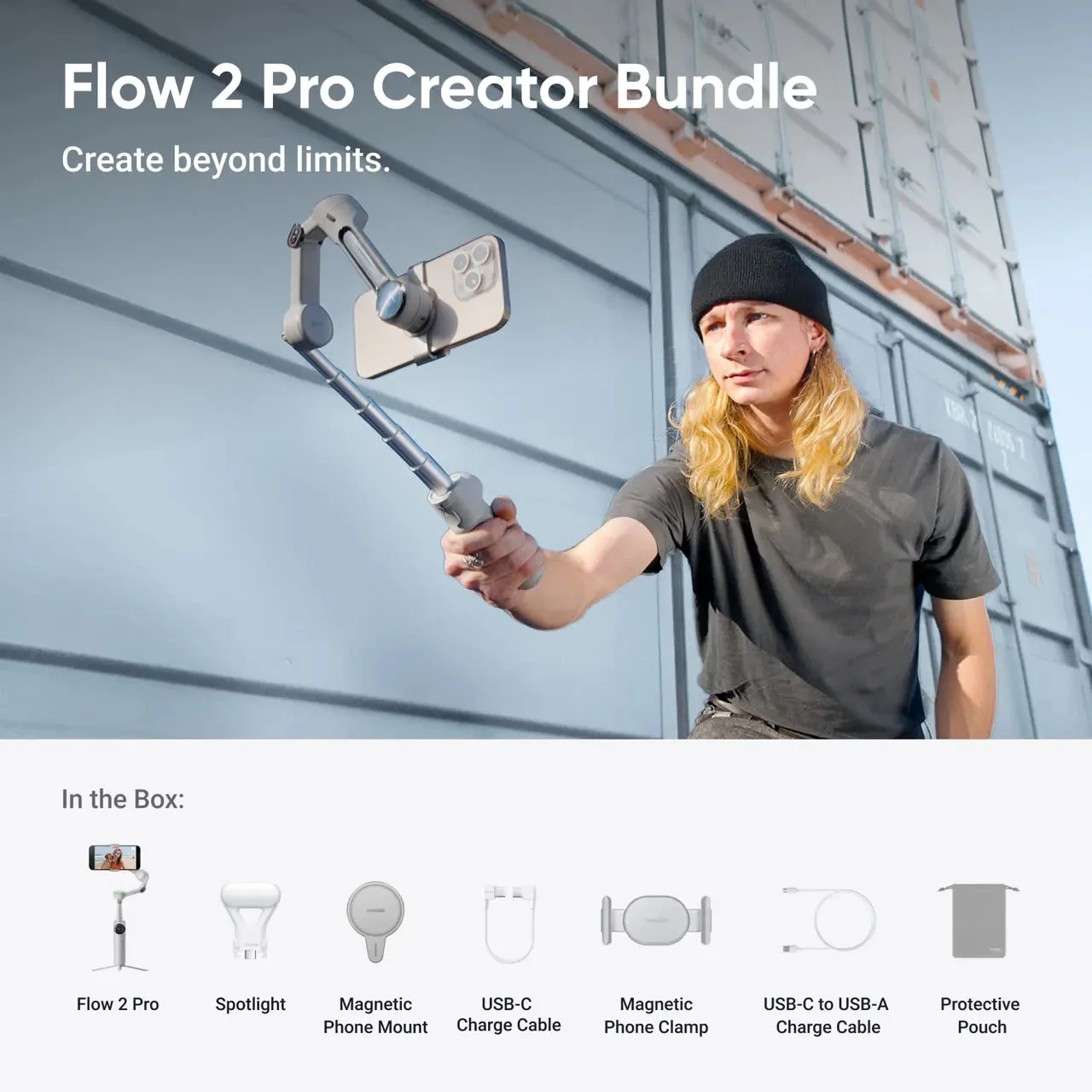 Insta360 Flow 2 Pro Creator Bundle (Summit White) - Image 8