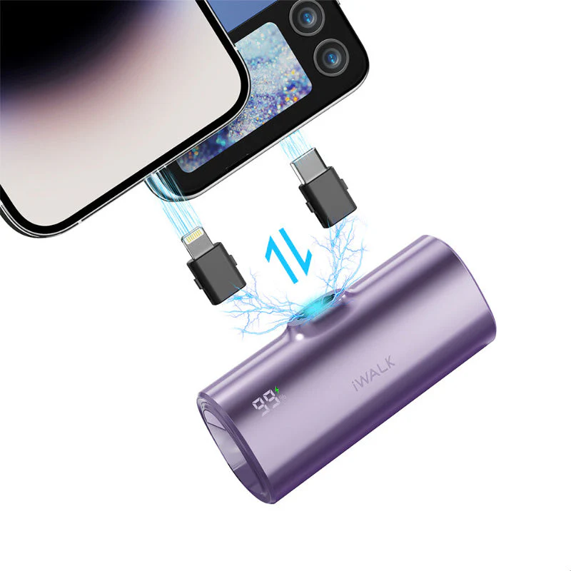 iWalk Linkpod X 5000mAh 20W Fast Charge 2-in-1 Power Bank (Purple) - Image 4