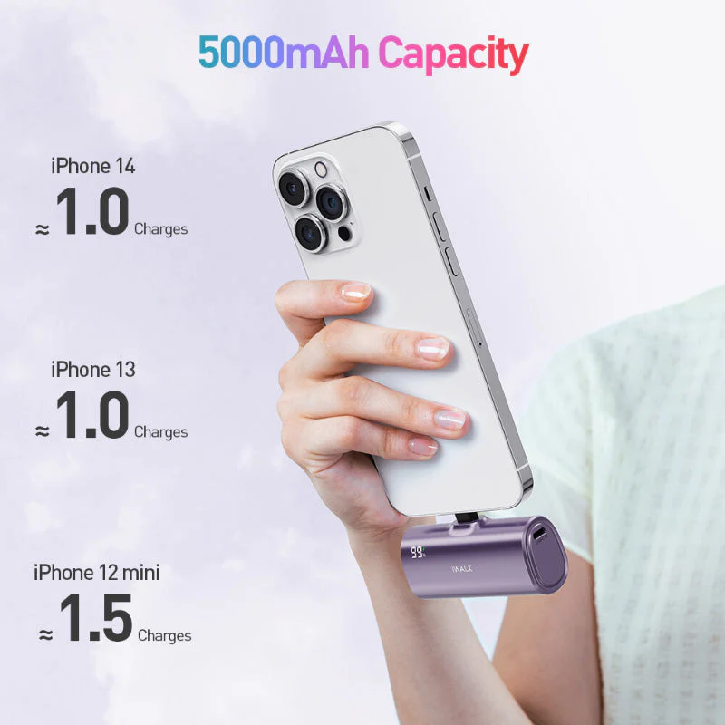 iWalk Linkpod X 5000mAh 20W Fast Charge 2-in-1 Power Bank (Purple) - Image 5