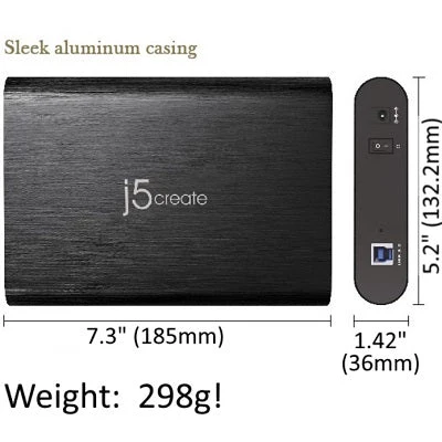 J5Create 3.5'' SATA to USB 3.0 External Hard Drive Enclosure (JEE351-1O)