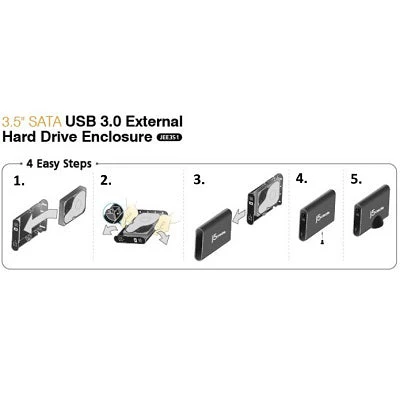 J5Create 3.5'' SATA to USB 3.0 External Hard Drive Enclosure (JEE351-1O) - Image 5