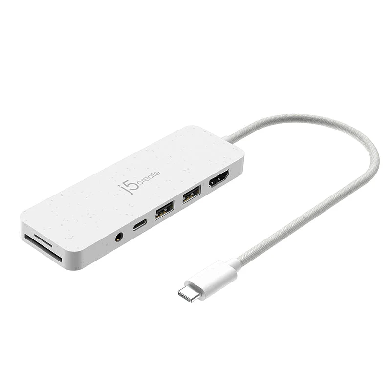 J5Create JCD373EW ECO USB-C Multi Port Hub with PD (White)