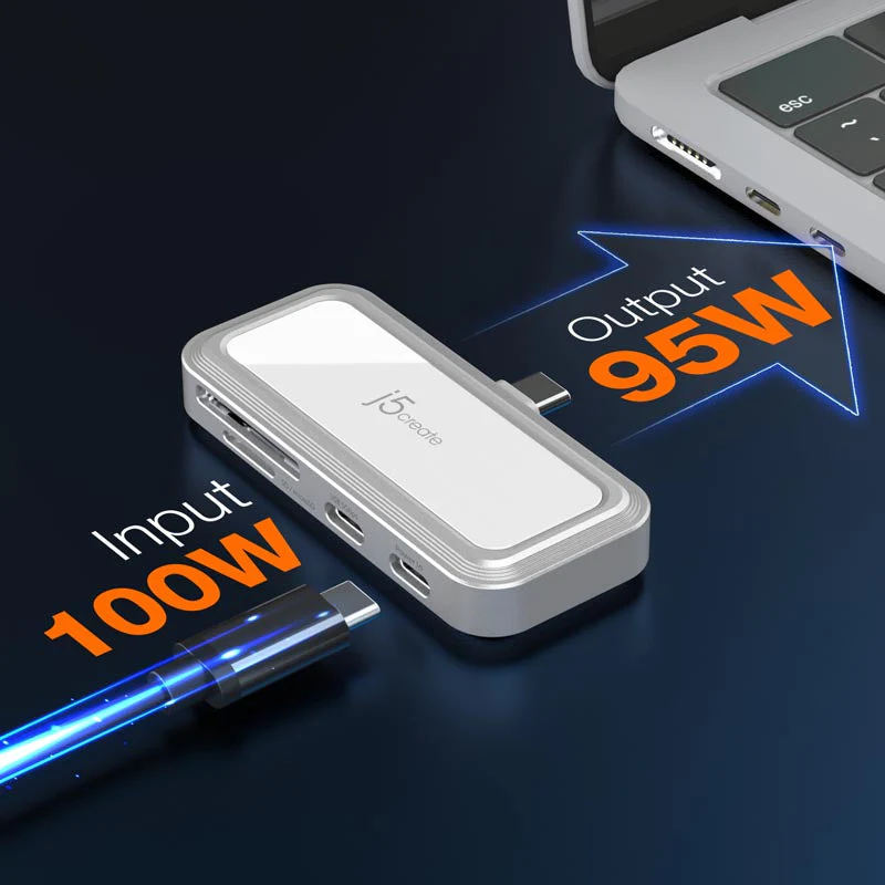 J5Create JCH167 USB-C to Dual USB-C & SD Card for Smartphone - Image 5