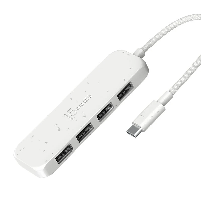J5Create JCH341EW USB-C 4-Port Type A Gen 2 Hub (White) - Image 3