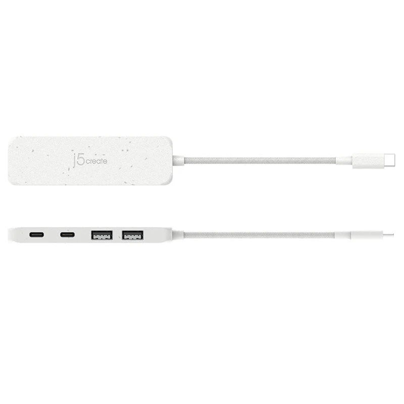 J5Create JCH342EW USB-C 4-Port 2C2A Hub (White) - Image 4