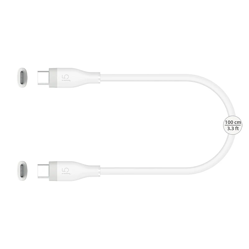 J5Create JUCX17W USB-C 60W Fast Charging Cable (White) - Image 2