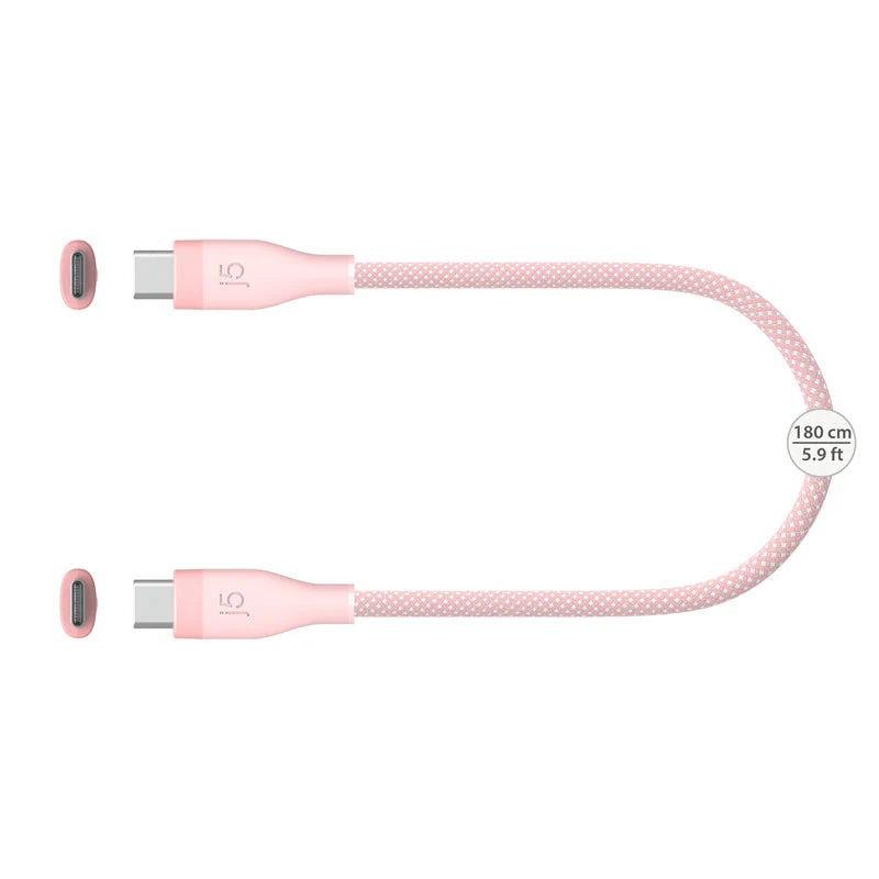 J5Create JUCX18L18R USB C to C 60W Fast Charging Cable (Pink) - Image 2