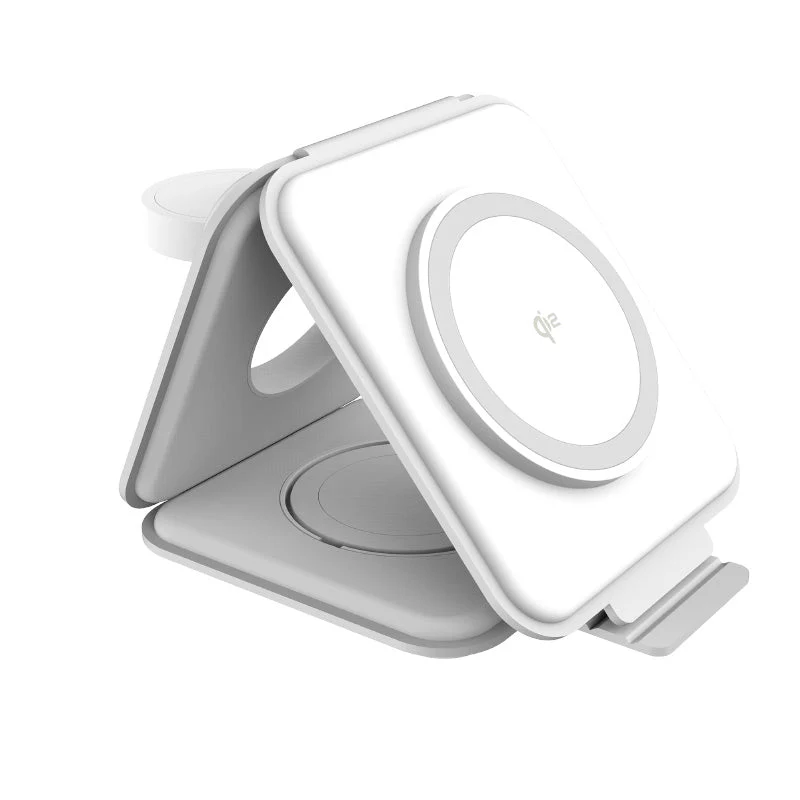 J5Create JUPW3215W-WHT Qi2 3-in-1 Magnetic Charging Station (White) - Image 4