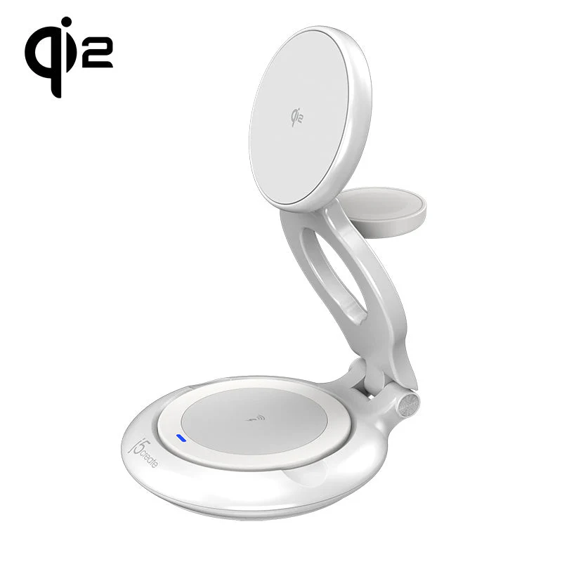 J5Create JUPW3415 Qi2 3-in-1 Magnetic Foldable Wireless Charging Station