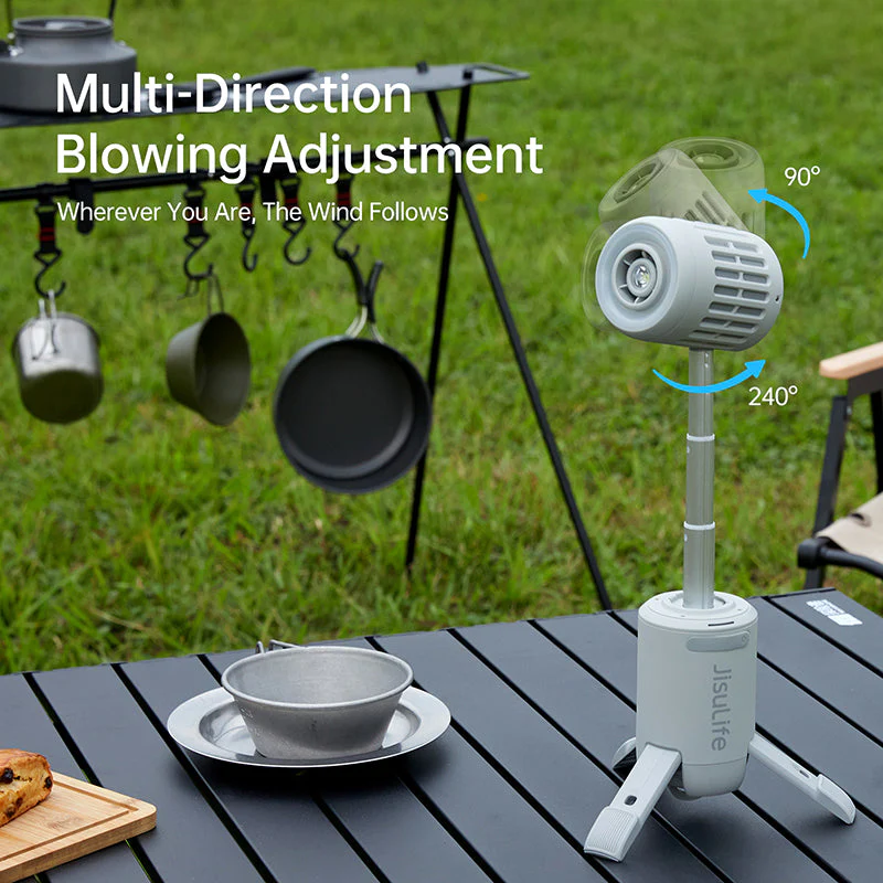 Jisulife Outdoor Fan Ultra1 (13500mAh) - Light Grey - Image 3