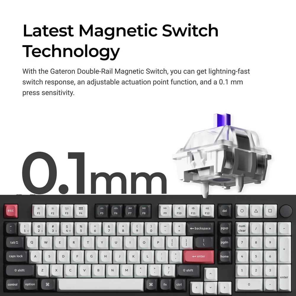Keychron Q5 HE Wireless Magnetic Switch Custom Keyboard (Q5H-P1 White) - Image 3