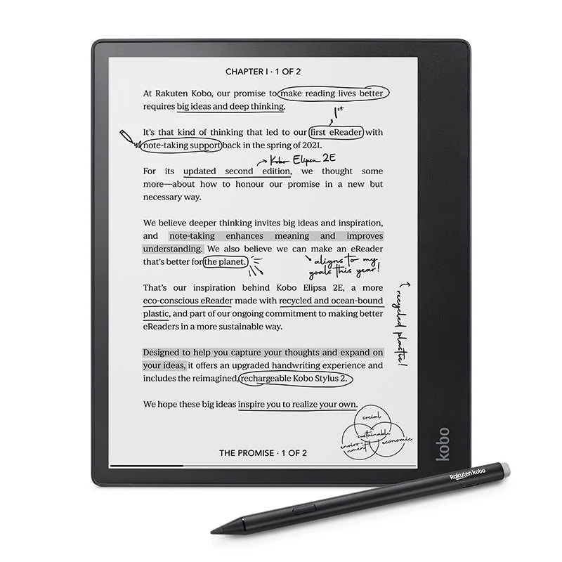 Kobo Elipsa 2E eReader with Stylus (Black) - Image 3