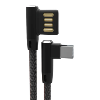 Kucipa K256 Reversible USB A to TypeC USB2.0 2A Cable 1M Blk