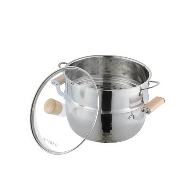 La Gourmet LGME411006-SL Miyake 22cm Stainless Steel Casserole with Steamer Insert