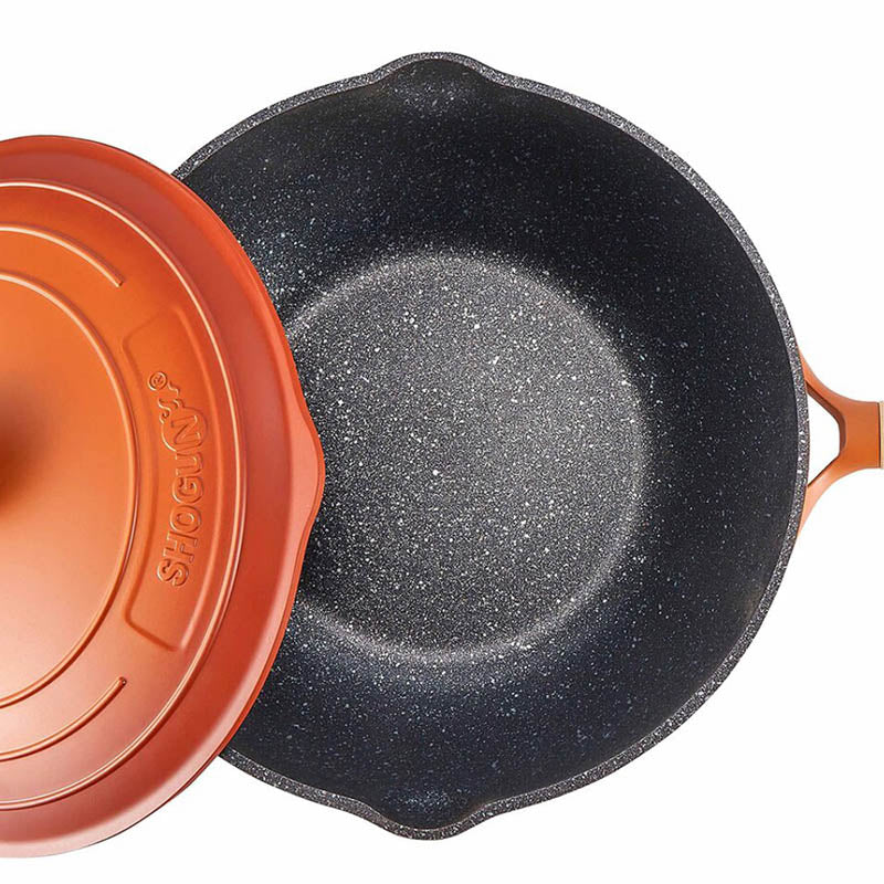 La Gourmet LGSNFE410160-OG Shogun Flame 28cm Wok with Aluminium Lid - Image 2