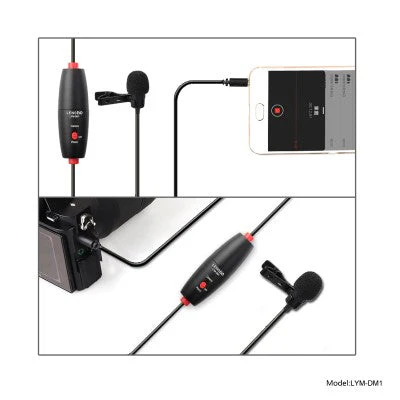 LENSGO 2-in-1 Omni Directional Lavalier Video Interview Condenser Dual Microphone With 6m Cable (Black) - Image 3