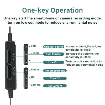 LENSGO Broadcast Grade Omni Directional Lavalier Microphone With External Collar Clip (Black) - Image 4