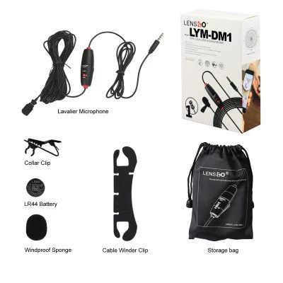 LENSGO Lavalier Microphone 360 Full Coverage Livestream Mic (Black) - Image 3