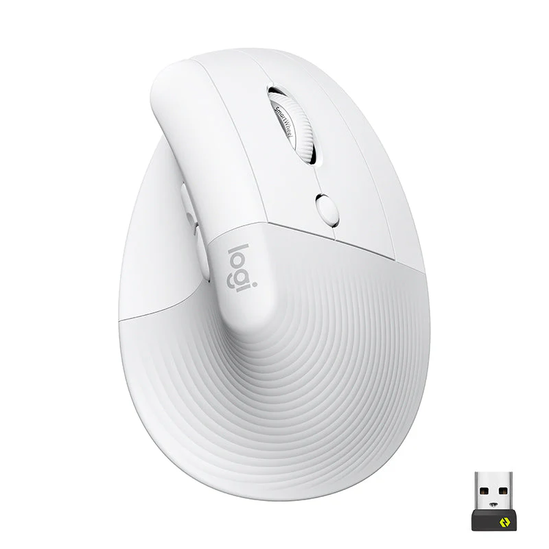 Logitech Lift Vertical Ergonomic Mouse (White)