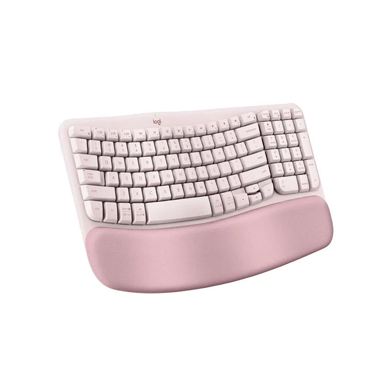 Logitech Wave Keys Ergonomic Wireless Bluetooth Keyboard (Rose) - Image 2