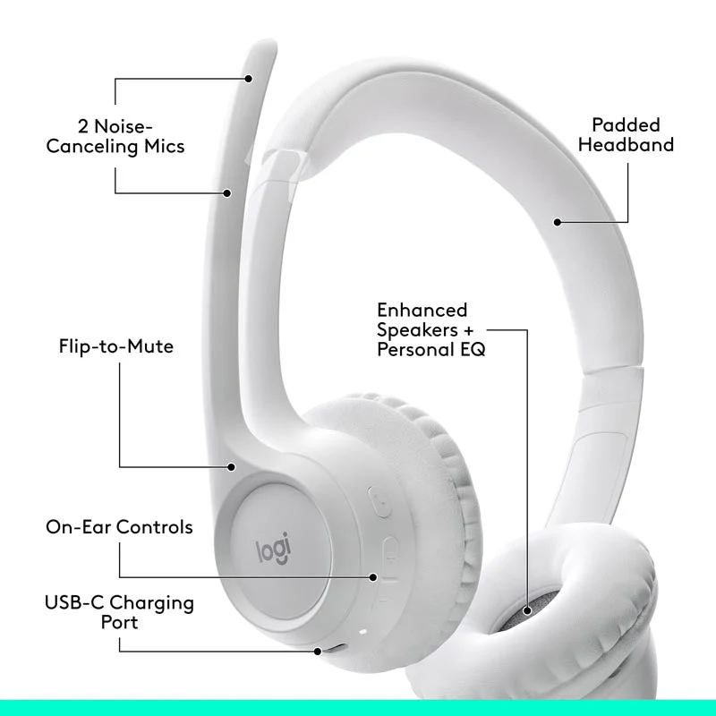Logitech Zone 300 Wireless Headset (Off White) - Image 9