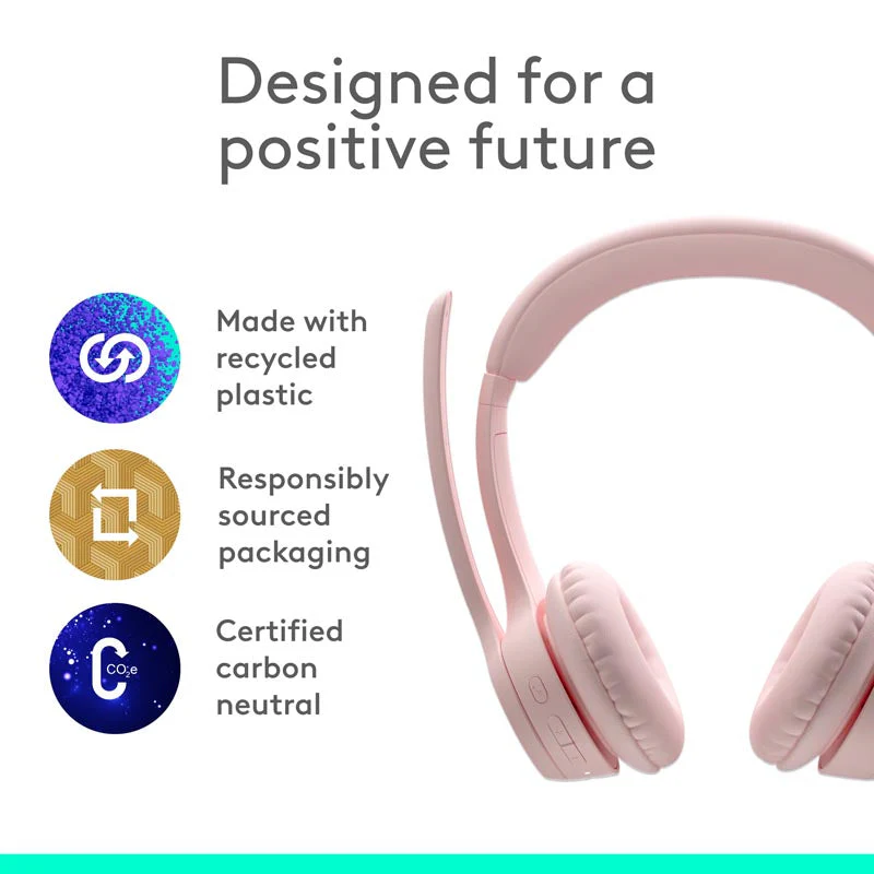 Logitech Zone 300 Wireless Headset (Rose) - Image 7