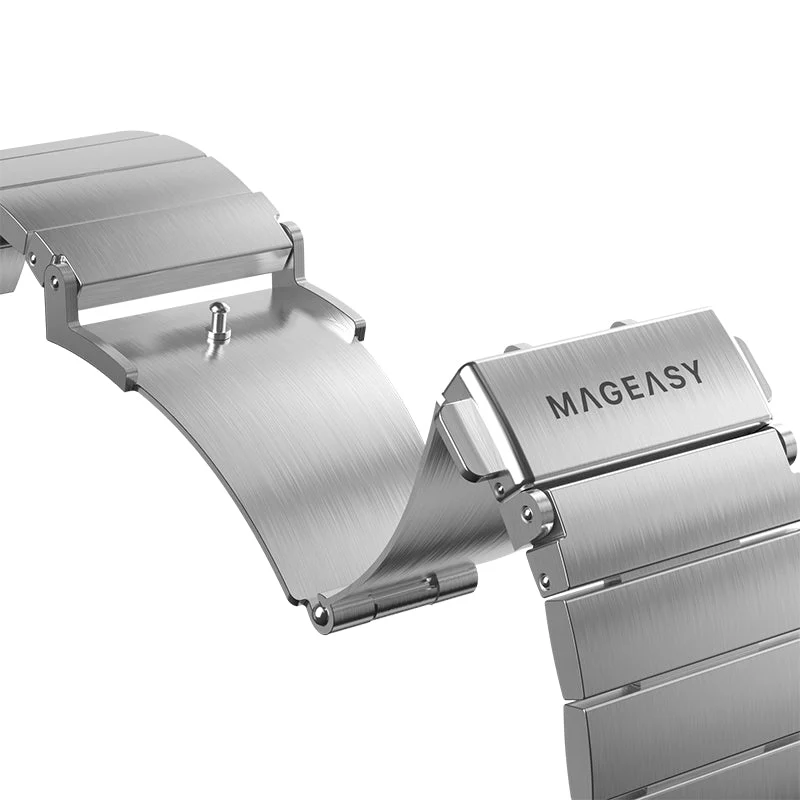 MagEasy Maestro Stainless Steel Apple Watch Band - 42mm / 44mm / 45mm (Silver) - Image 6