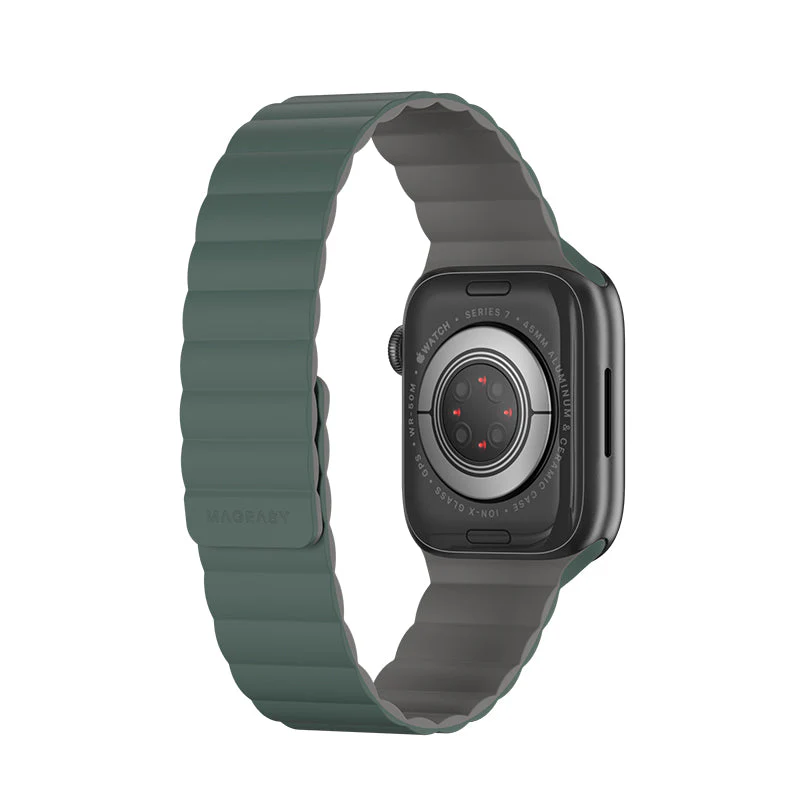 MagEasy Skin Silicone Magnetic Apple Watch Band - 42mm / 44mm / 45mm (Pine Green) - Image 5