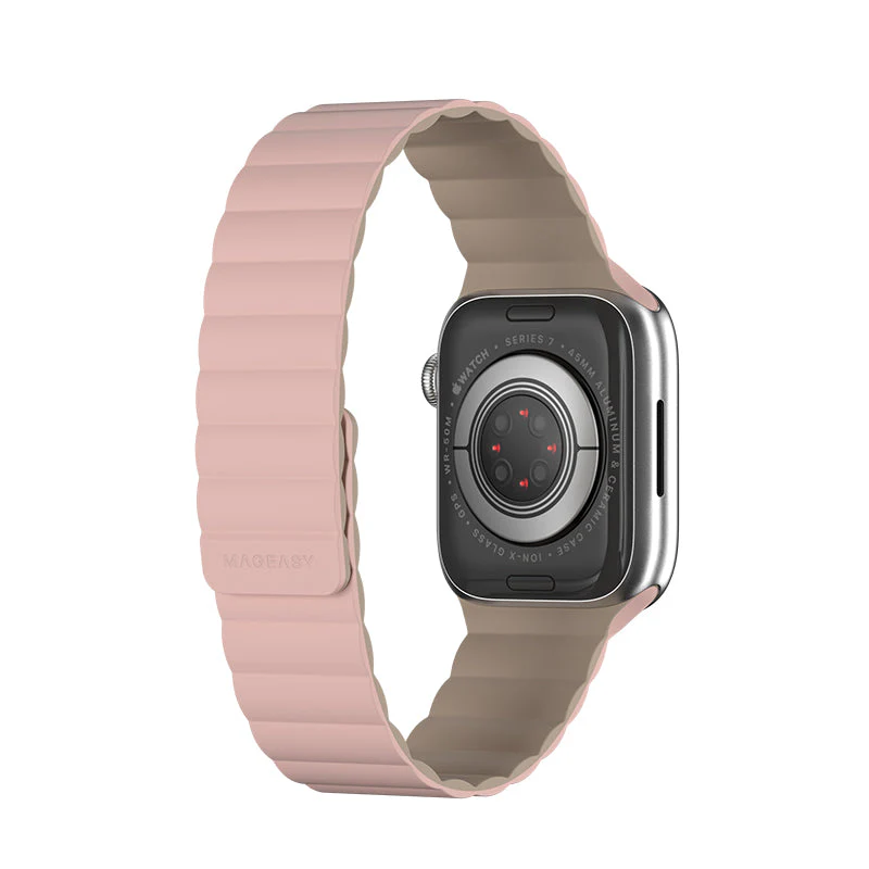 MagEasy Skin Silicone Magnetic Apple Watch Band - 42mm / 44mm / 45mm (Pink)