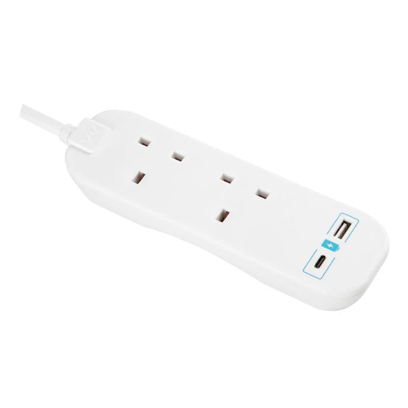 Masterplug BTGUAC102N 2Way 2M Extension Lead w USB A+C - Image 5