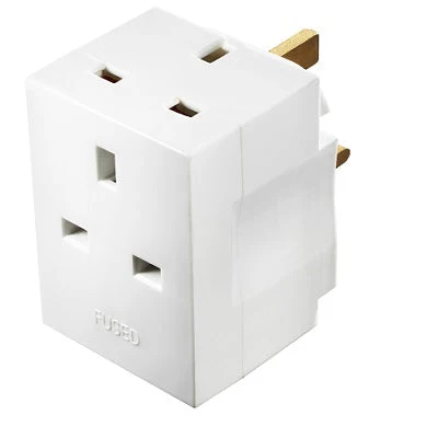 Masterplug MSF3-MPA 3 Way Fused Adapter (White) - Image 3