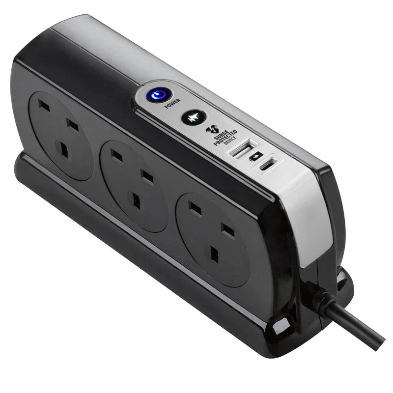 Masterplug SRGDSUAC2062PB 6 Socket 2M Surge+Switched Extension w USB A+C - Image 4